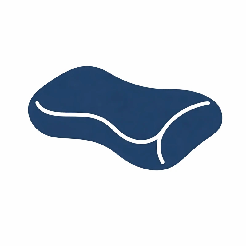 Blaues Symbol eines Schwamms als Vektor-Grafik auf weißem Hintergrund, Reinigungsutensil.